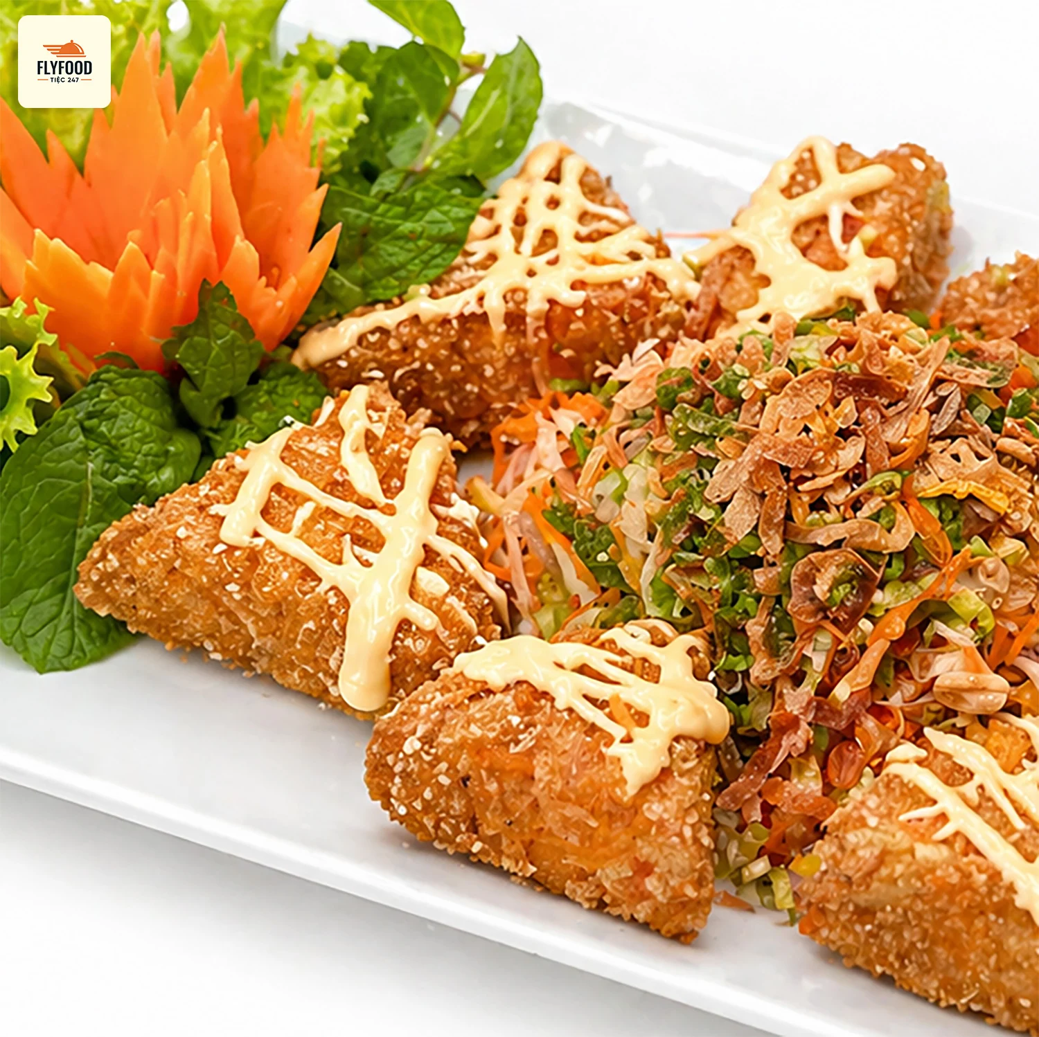 Gỏi cá sốt mè cam FLYFOOD